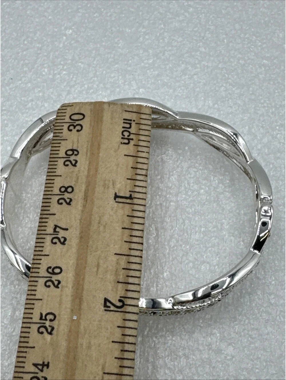 PREMIER DESIGNS Clamper Bracelet Yellow Rhinestones Twist Silver Tone Oval
